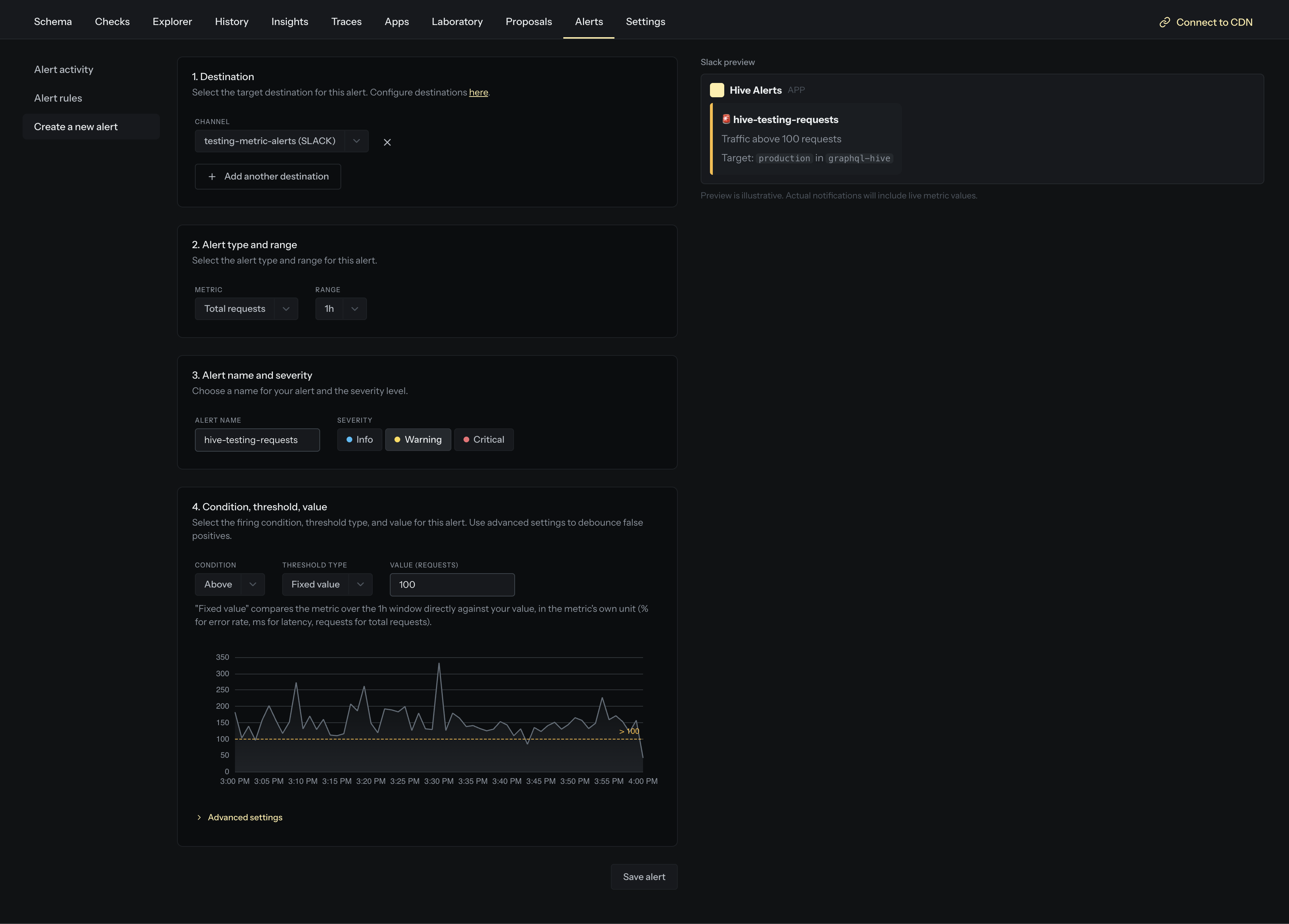 Create a new metric alert