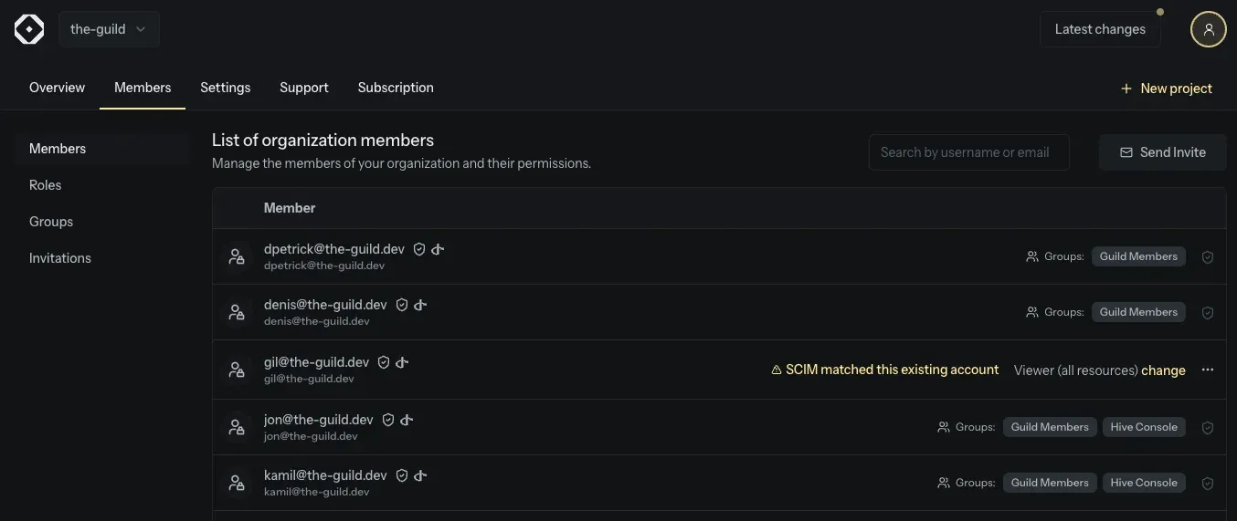 SCIM-provisioned organization members